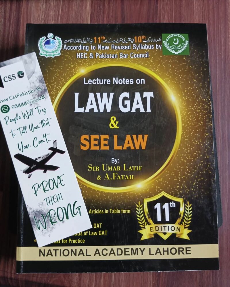 Lecture Notes on Law GAT and SEE Law by Sir Umar Latif National Academy Lahore