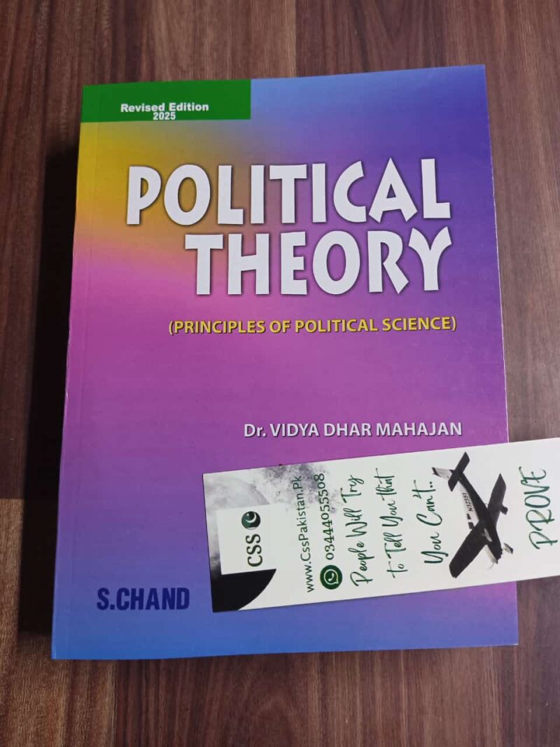 Political Theory by Dr. Vidya Dhar Mahajan | Revised Edition 2025 |